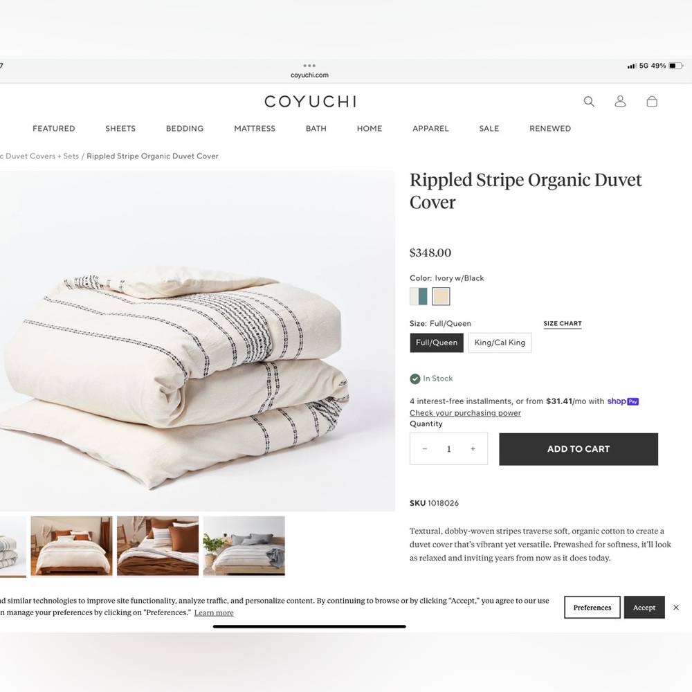 Coyuchi Embroidered Duvet and Shams - Picture 2 of 11